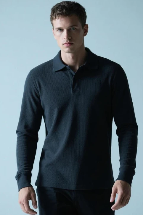 3 long sleeve polo