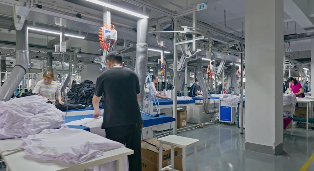 polo shirt production quality inspection & packaging stages