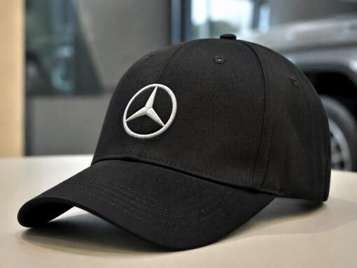 Custom embroidered baseball cap case study - Mercedes-Benz corporate branding by LSLONG