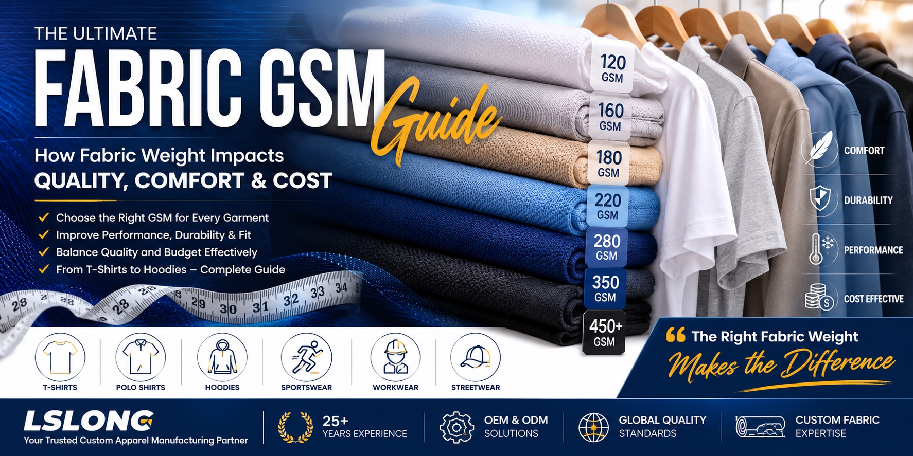 Fabric Weight Explained: The Complete Guide to Choosing the Right GSM for Custom Apparel